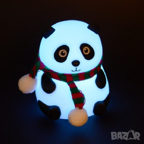  Топ подарък Нощна лампа панда силиконова LED цветна детска , снимка 4 - Други - 54019055