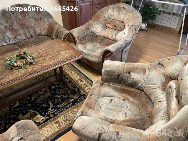 Холна гарнитура и маса, снимка 2 - Дивани и мека мебел - 52821931