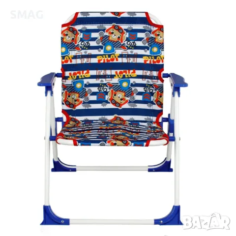 Детски метален сгъваем стол Blue Teddy Bear 37x35x46см S_1224222, снимка 2 - Къмпинг мебели - 50046591