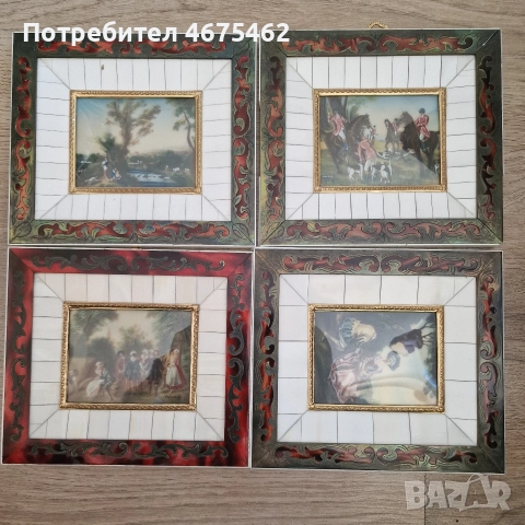Миниатюр на природни пейзажи от слонова кост 