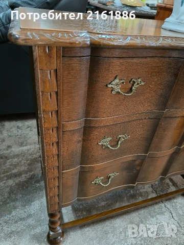 Дъбов комод с месингови дръжки , снимка 2 - Скринове - 54099994