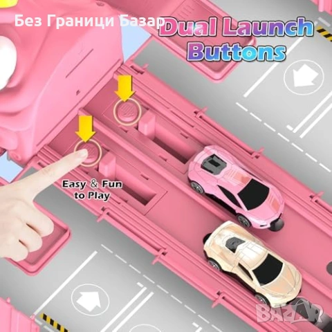 Нов детски Сгъваем камион с писта 160 см 6 колички играчка за деца, снимка 2 - Коли, камиони, мотори, писти - 53876006