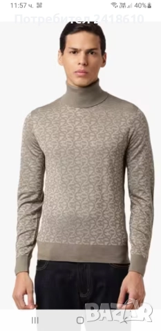 Emporio Armani Wool Knit Monogram Turtleneck Mens Size XS - S НОВО! ОРИГИНАЛ! Мъжко Вълнено Поло!