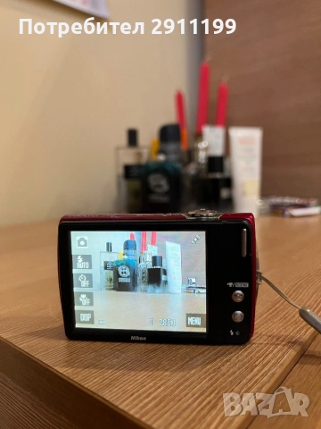 Фотоапарат Nikon 10 Mp с подаръци, снимка 3 - Фотоапарати - 53390353