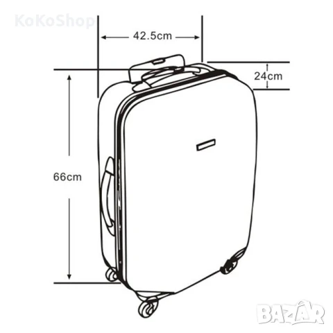 Куфар на колелца-42.5x24x66 см./розов куфар на колелца, снимка 9 - Куфари - 50644391