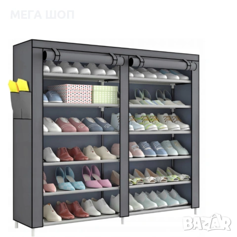 Сгъваем текстилен шкаф XXL, органайзер за дрехи, дишащ материал, снимка 4 - Шкафове - 53870350