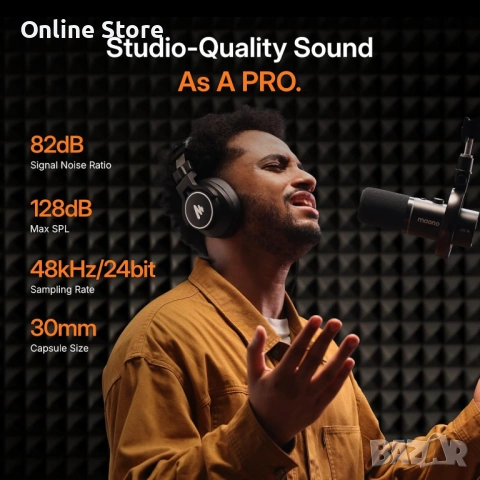 MAONO PD200W хибриден безжичен подкаст микрофон – USB, XLR, wireless, със стойка, снимка 9 - Микрофони - 54176380