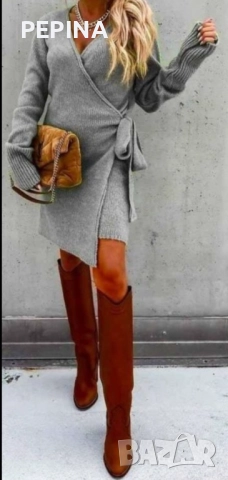 Дамска плетена рокля 