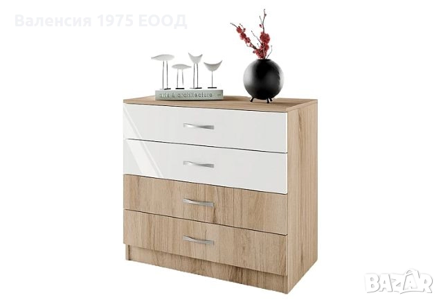 Скрин Сити 3002 в цвят сонома или комбинация бяло/ арвен, снимка 5 - Скринове - 18790149