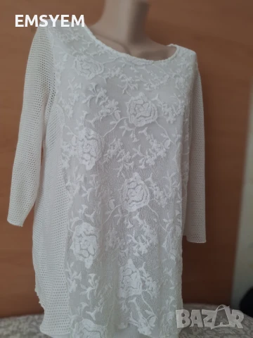 Блуза с дантела , 7/8 ръкави