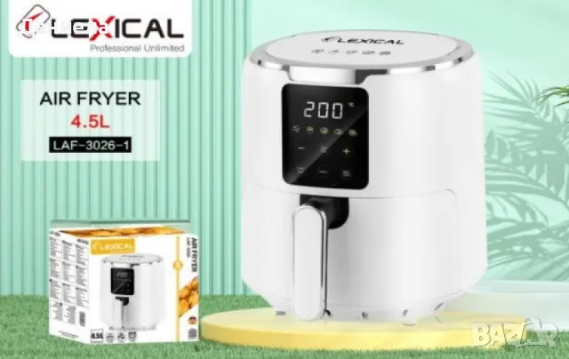 Еър фрайър Lexical Airfryer LAF-3026-1/2, 1300W 4.5L бял/черен, снимка 3 - Фритюрници - 48474669