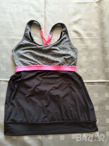 Спортен топ h&m active Black Tank Grey Pink Strap L , снимка 2 - Спортни екипи - 46186401