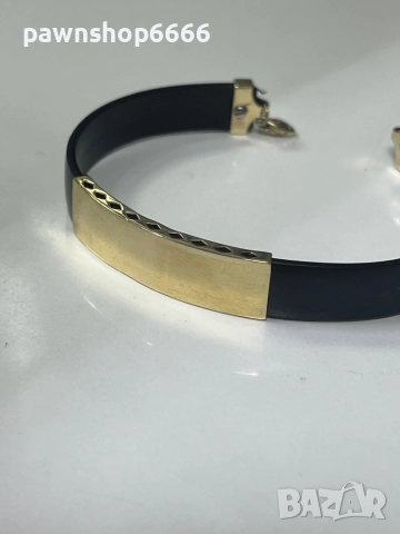 Златна гривна със силикон 14 карата, снимка 2 - Гривни - 51958803