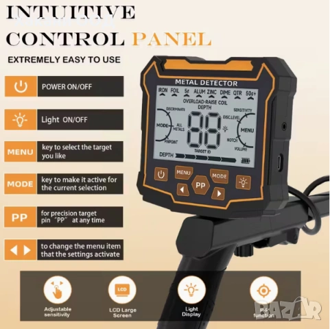 Металдетектор металотърсач LCD екран, снимка 3 - Други - 54037483
