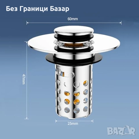 Нова Тапа сифон за баня 3 в 1 неръждаем филтър косми бързо оттичане, снимка 2 - Други стоки за дома - 53691756