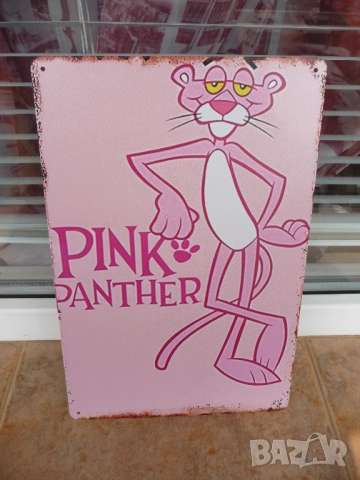Метална табела филм Розовата Пантера Пинко анимационен герой детска стая кът център декорация парти 