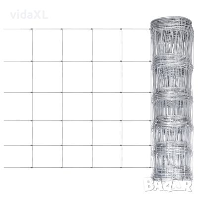 vidaXL Градинска ограда, поцинкована стомана, 50x0,8 м, сребриста(SKU:149495, снимка 1 - Огради и мрежи - 45538409