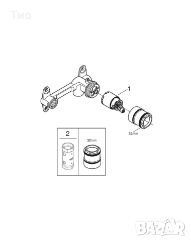GROHE Тяло за вграждане към едноръкохватков смесител, снимка 3 - Смесители - 53700250