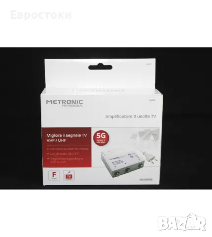 Metronic 414113 - VHF/UHF вътрешен телевизионен усилвател за DTT с LTE филтър, 5G съвместим, снимка 4 - Приемници и антени - 49605399