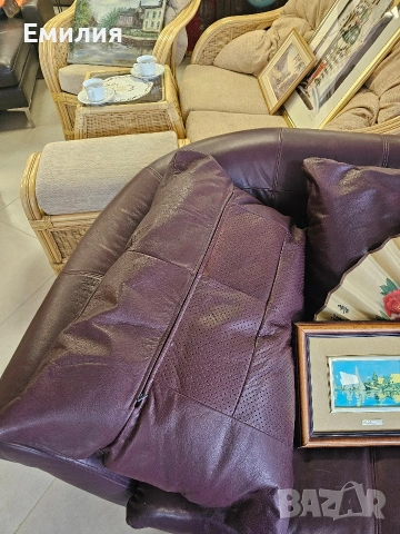кожен диван, снимка 4 - Дивани и мека мебел - 53188411