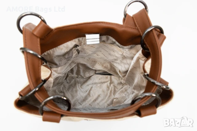 Спортно елегантна дамска раница AMORE Livia - Tan, снимка 6 - Раници - 50657635