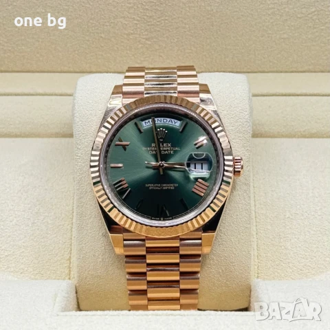 Rolex Day Date President Gold Green Roman Dial , снимка 5 - Мъжки - 51313167