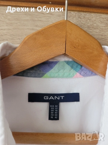 Бяла риза памучна материя GANT , снимка 15 - Ризи - 54206846