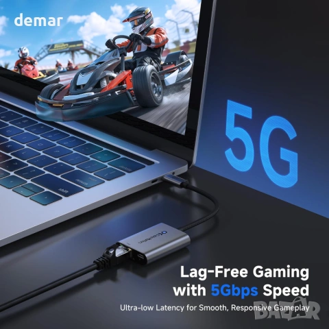 Cable Matters USB C към 5GbE Ethernet адаптер със 140W PD зареждане, USB4 и Thunderbolt 5/4/3, снимка 3 - Кабели и адаптери - 54108595