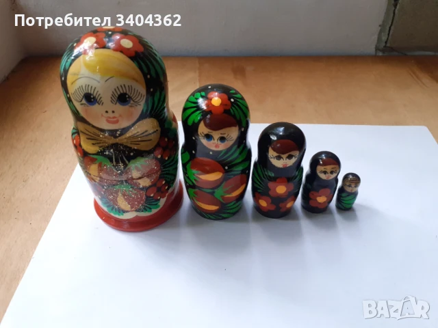 Матрьошка руска дарвена кукла 5 в 1, снимка 2 - Антикварни и старинни предмети - 50728198