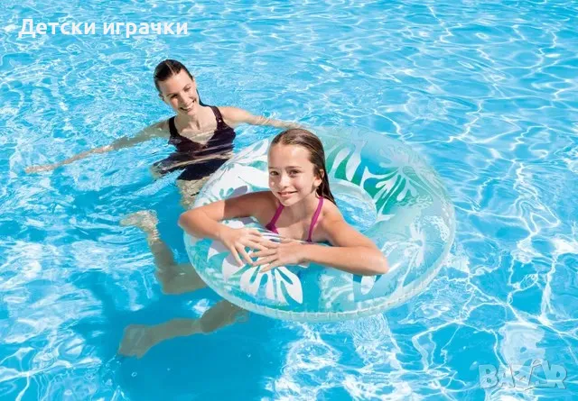 Надуваем пояс Clear Color INTEX, диаметър 91 см, PVC, тропически дизайн, 3 цвята, снимка 4 - Надуваеми играчки - 49928108