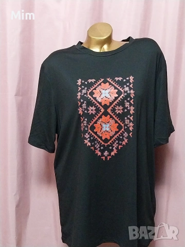 3XL Черна тениска с български мотиви 