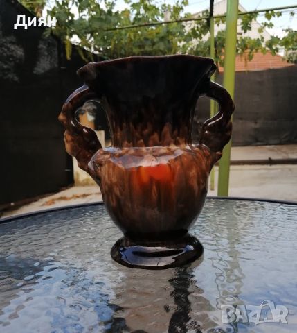 Немска керамична ваза глазирана , снимка 5 - Вази - 45357893