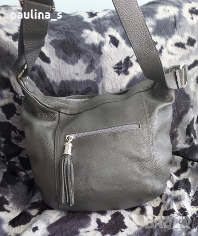 Два различни броя / Зелена чанта "Fausto Santini" и Сива от Турция / естествена кожа , снимка 15 - Чанти - 14727601