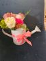 Кашпа лейка със сапунени рози букет подарък , снимка 3
