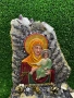 Ръчно изработена икона на Дева Мария с Младенеца с естествени кристали, снимка 2