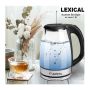 Електрическа стъклена кана за преваряване на  вода Lexical LEK-1407, снимка 1 - Кани - 45669832