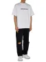 BALENCIAGA Ecru Destroyed Reversed Mirror Logo Print Oversized Мъжка / Дамска Тениска size S (M), снимка 8