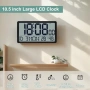 Нов 10.5" Голям LCD дигитален часовник аларма температура влажност, снимка 2