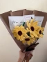 Вечен букет от слънчогледи от плюшена тел, снимка 4