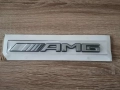 Mercedes Benz AMG сребриста емблема с черен кант, снимка 4