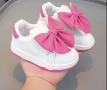 Детски бели маратонки с розова панделка , снимка 2