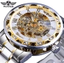 Мъжки автоматичен часовник – WINNER 8012SS – Silver Gold, снимка 2