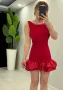къса червена рокля с шорти , снимка 1