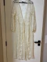 Нова плажна дълга  бяла памучна дантелена наметка, плажно пончо ,кафтан плажна дълга рокля, снимка 4