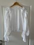🤩 Нова разкошна сатен елегантна бяла блуза топ буфан ръкав барок бароков стил. , снимка 1