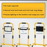 Lightasea 100W LED работна лампа, 10000LM с метална телескопична H стойка, IP66, снимка 5 - Други - 46174577