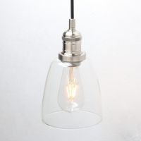 Phansthy Ретро висяща лампа с 2 м регулируема платнена тел, прозрачно стъкло, за E27 Edison крушки, снимка 5 - Лампи за таван - 45287526