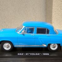 Ретро автомобил, GAZ – 21 VOLGA BLUE – 1959. Мащаб 1:24 см., снимка 17 - Колекции - 45160724