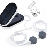 Комплект соларна въздушна помпа Lewisia + USB зареждане с въздушни маркучи и мехурчета, снимка 1 - Друга електроника - 45031209