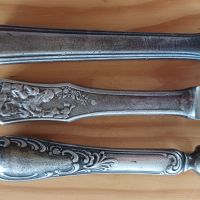 Стари колекционерски ножчета с посребрени дръжки, снимка 2 - Прибори за хранене, готвене и сервиране - 45297450